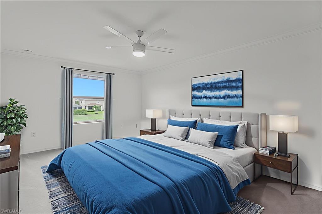 2118 Hamlin Street Naples, FL 34120 - Photo 12 of 41 a bedroom with a large bed and a potted plant