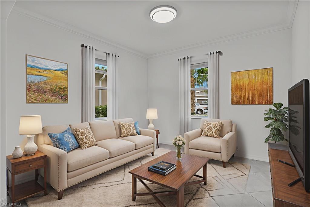 2118 Hamlin Street Naples, FL 34120 - Photo 8 of 41 a living room with furniture potted plant and a window