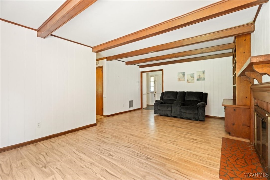 43 Franktown Road Hampton, VA 23663 - Photo 32 of 47 Living area with beamed ceiling, light wood-style