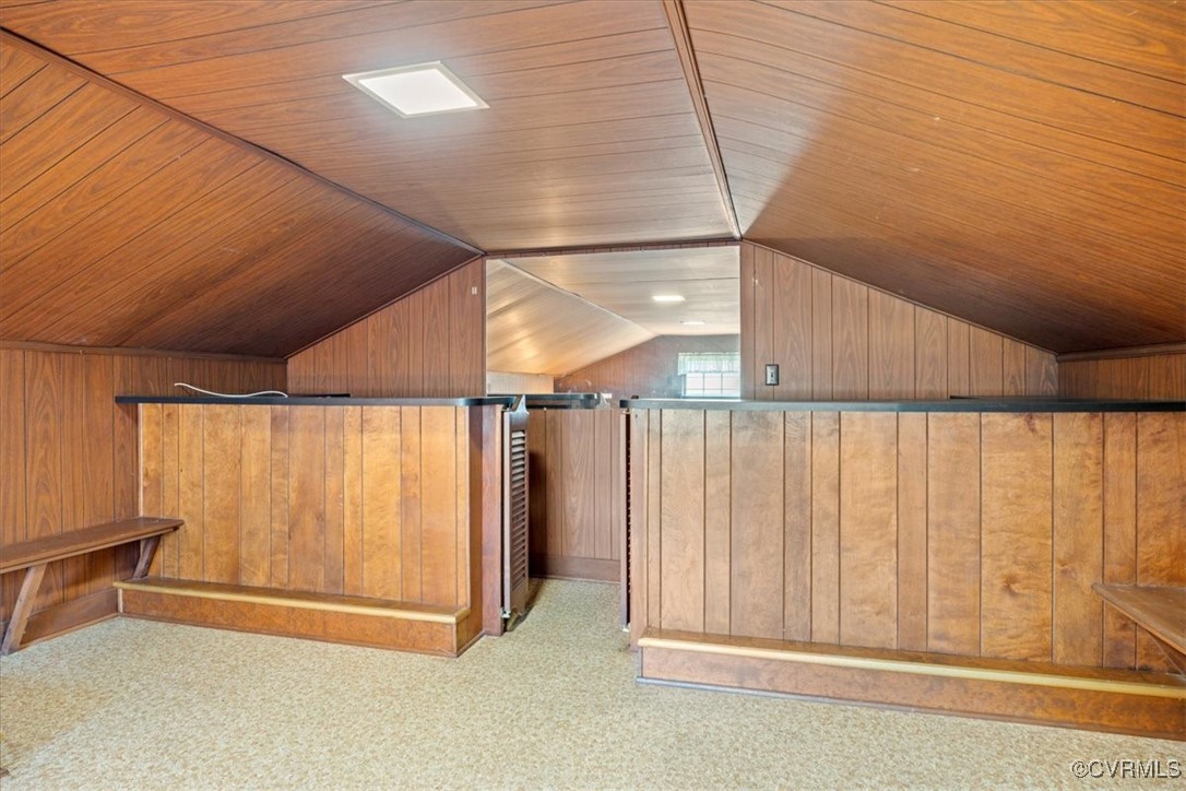 43 Franktown Road Hampton, VA 23663 - Photo 36 of 47 Bonus room with wood walls, lofted ceiling, carpet