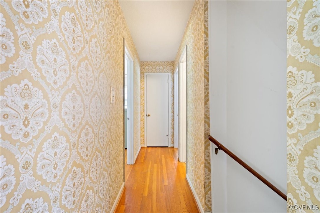 43 Franktown Road Hampton, VA 23663 - Photo 38 of 47 Hallway featuring wallpapered walls, an upstairs l