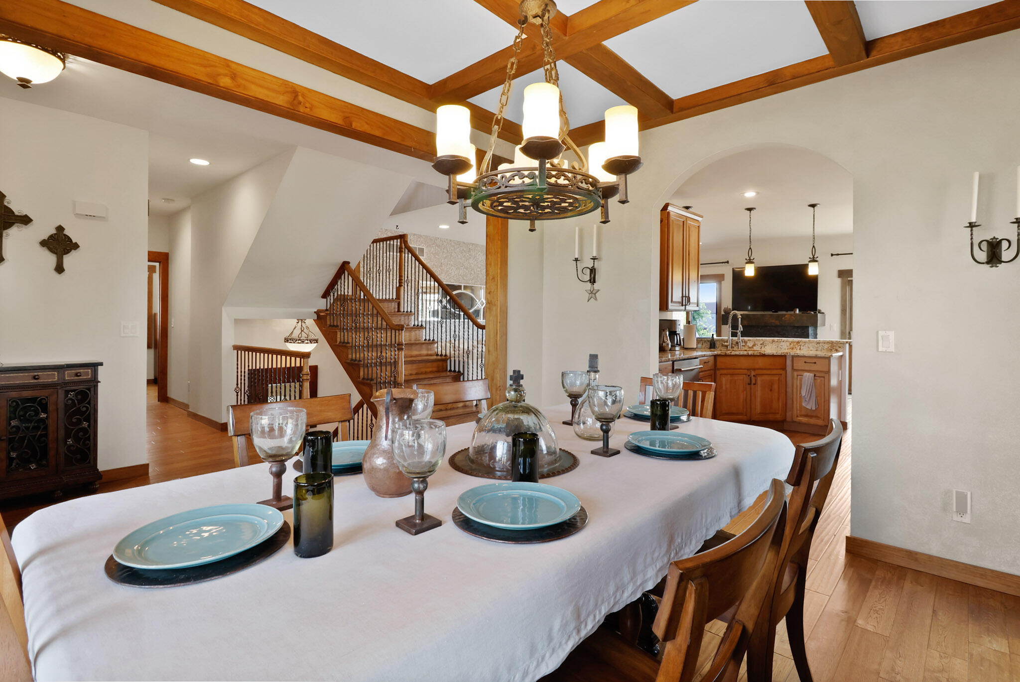 10380 Doubletree Drive South Crown Point, IN 46307 - Photo 16 of 80 a view of a dining room with furniture and wooden floor