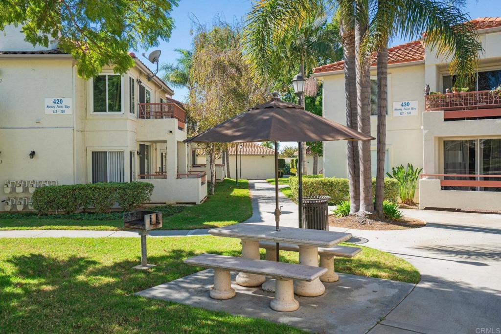 430 Stoney Point Way, Unit 129 Oceanside, CA 92058 - Photo 3 of 38 a view of a house with backyard sitting area and swimming pool