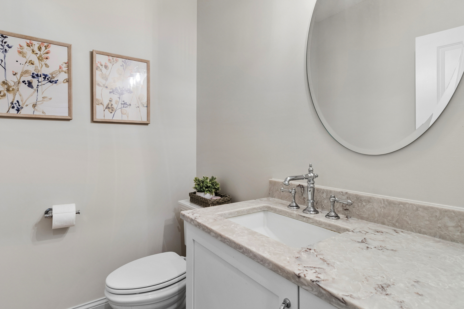 1759 Provenance Way Northbrook, IL 60062 - Photo 20 of 38 a bathroom with a granite countertop sink mirror vanity and toilet