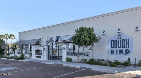 a front view of a building with entryway