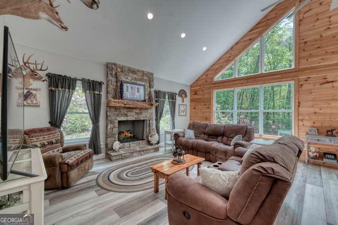 478 Flat Top Road, Unit 6 Young Harris, GA 30582 - Photo 41 of 70 a living room with furniture and a fireplace
