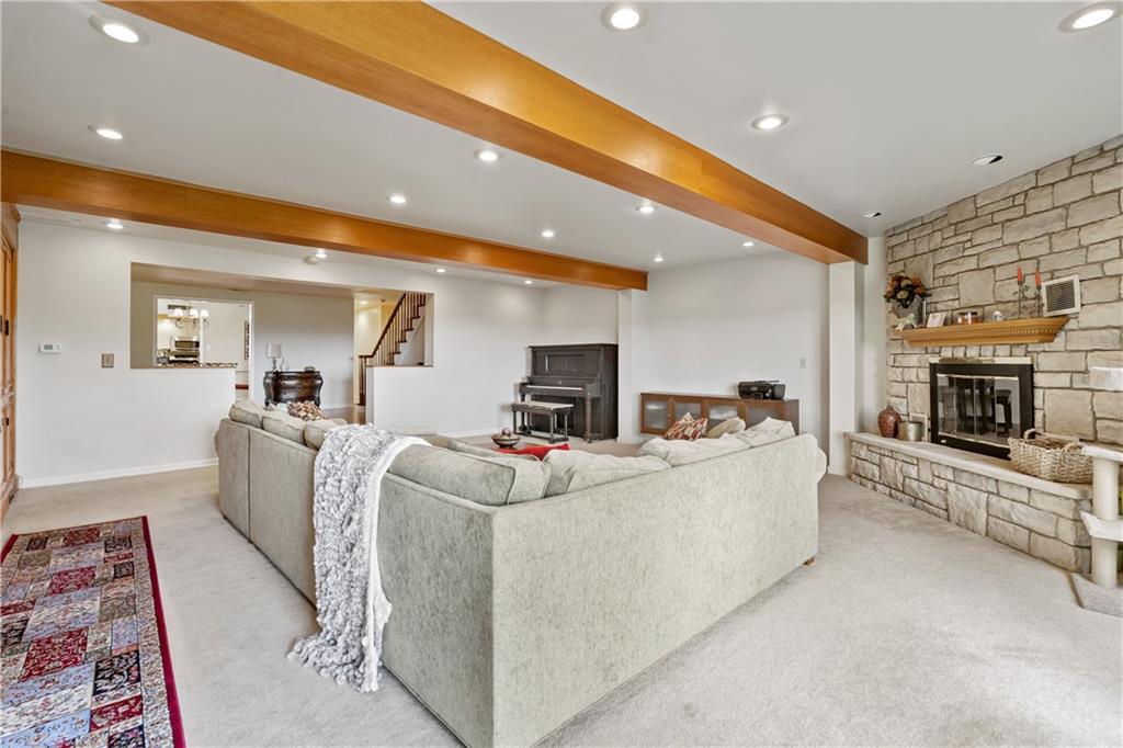 1318 Sky Ridge Drive Pittsburgh, PA 15241 - Photo 14 of 33 a living room with furniture and a fireplace