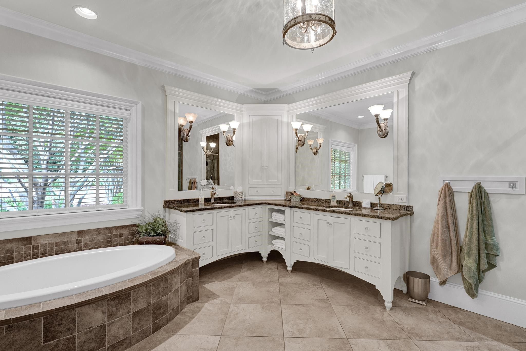2229 Coley Forest Place Raleigh, NC 27607 - Photo 15 of 45 Gorgeous Full Bath with large Soaking Tub and Separate Shower Primary Bedroom Bath