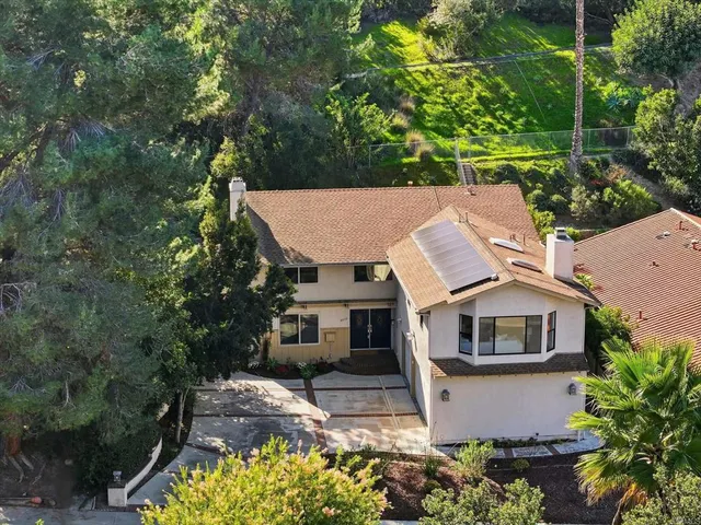 an aerial view of a house