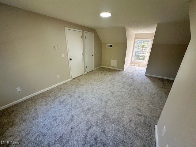 5841 Neff Road Valley City, OH 44280 - Photo 17 of 24 Additional living space with light carpet and lofted ceiling