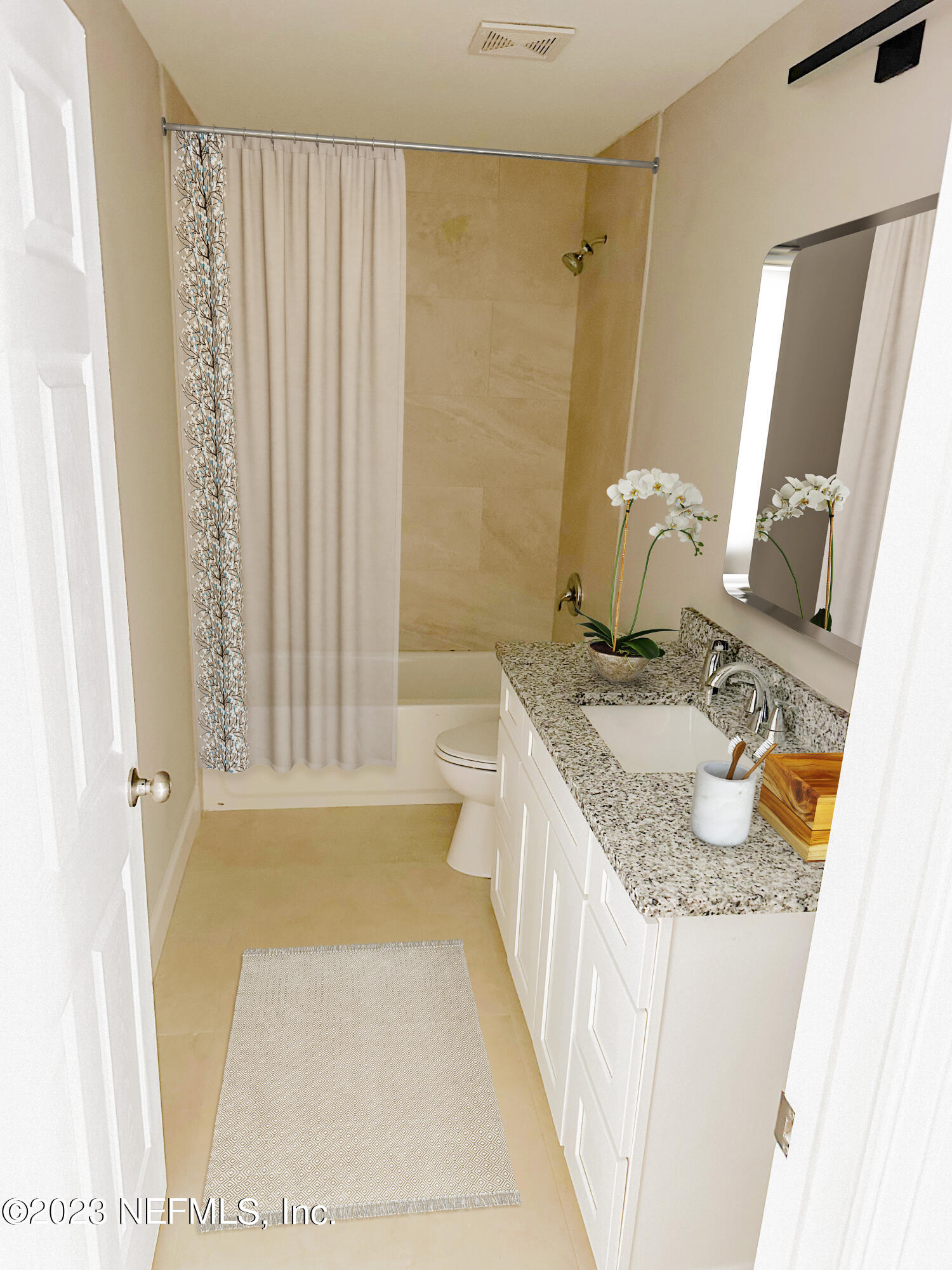 2829 Fleming Street Jacksonville, FL 32254 - Photo 24 of 24 a bathroom with a granite countertop sink and a mirror