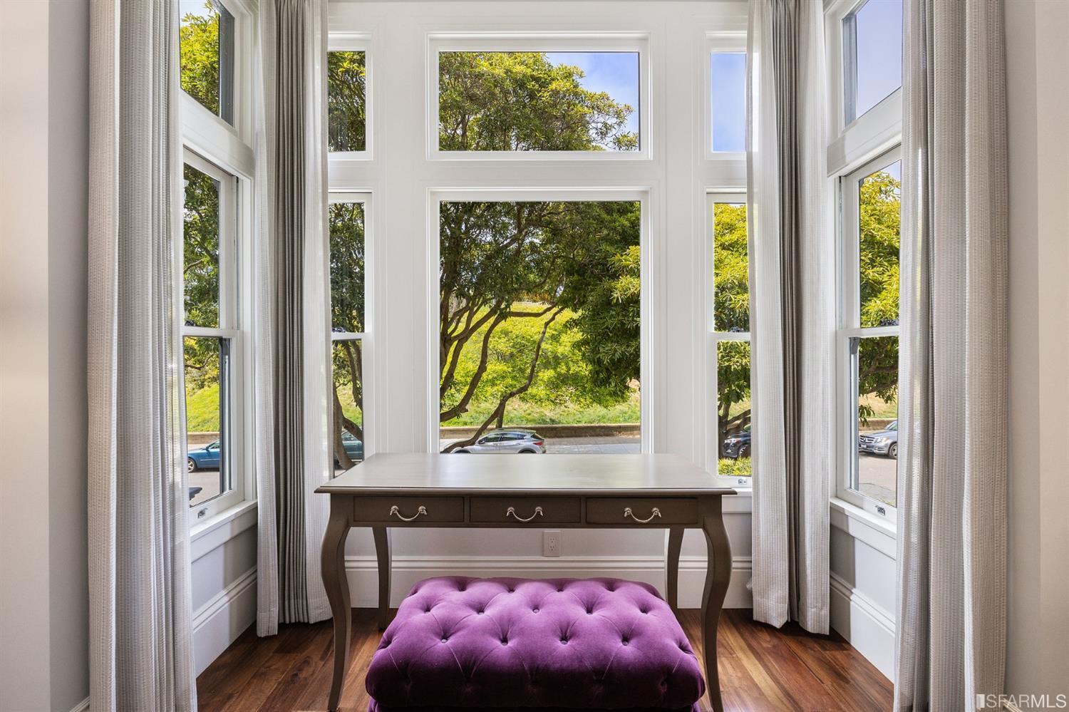 Clay Street San Francisco, CA 94115 - Photo 11 of 90 this front bay window provides inspirational vistas to the park. The owner loved to bring her laptop here to work and hang out. Newer double paned windows.
