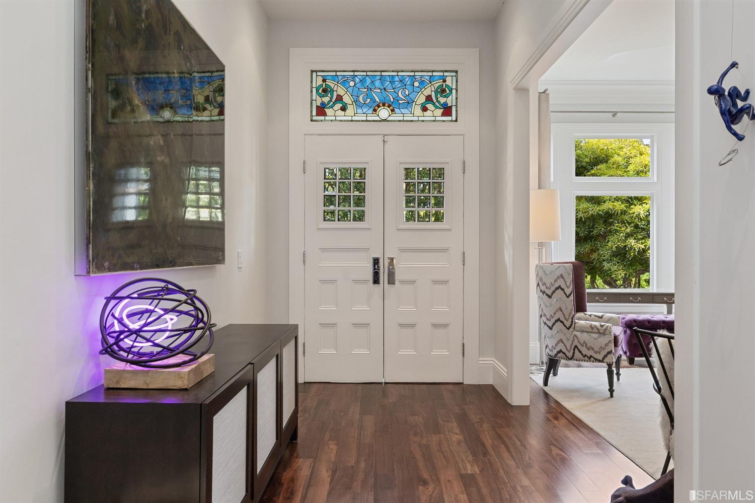 Clay Street San Francisco, CA 94115 - Photo 4 of 90 Double door entry with stained glass transom.