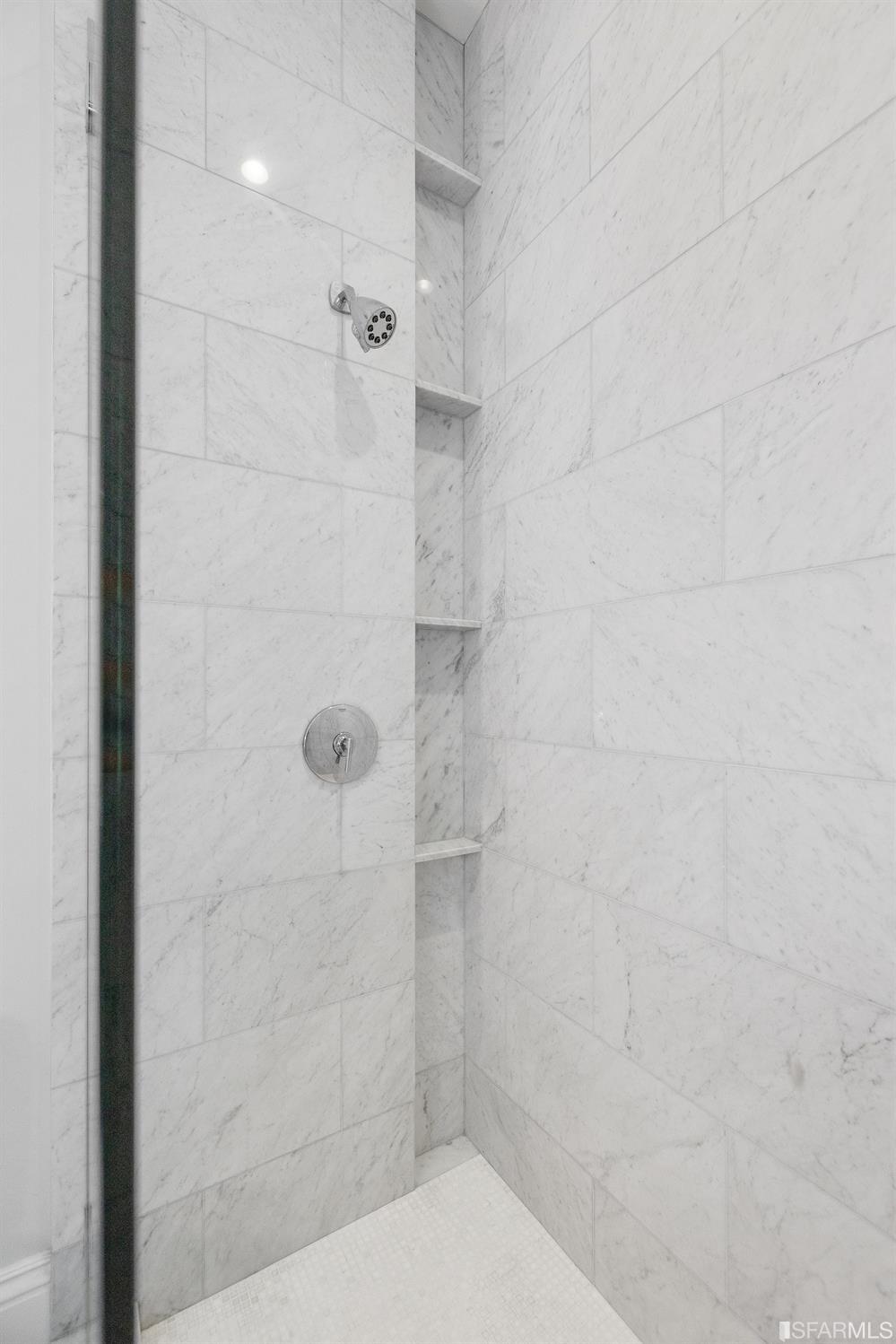 Clay Street San Francisco, CA 94115 - Photo 60 of 90 Detail of shower in en-suite guest bathroom.