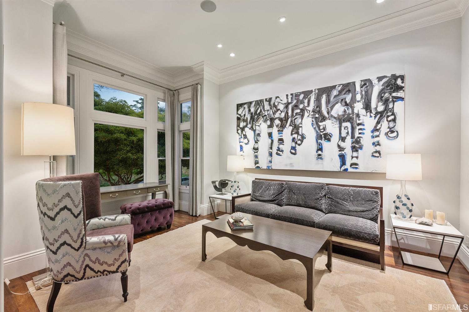 Clay Street San Francisco, CA 94115 - Photo 7 of 90 Open living room. Views to Alta Plaza Park.