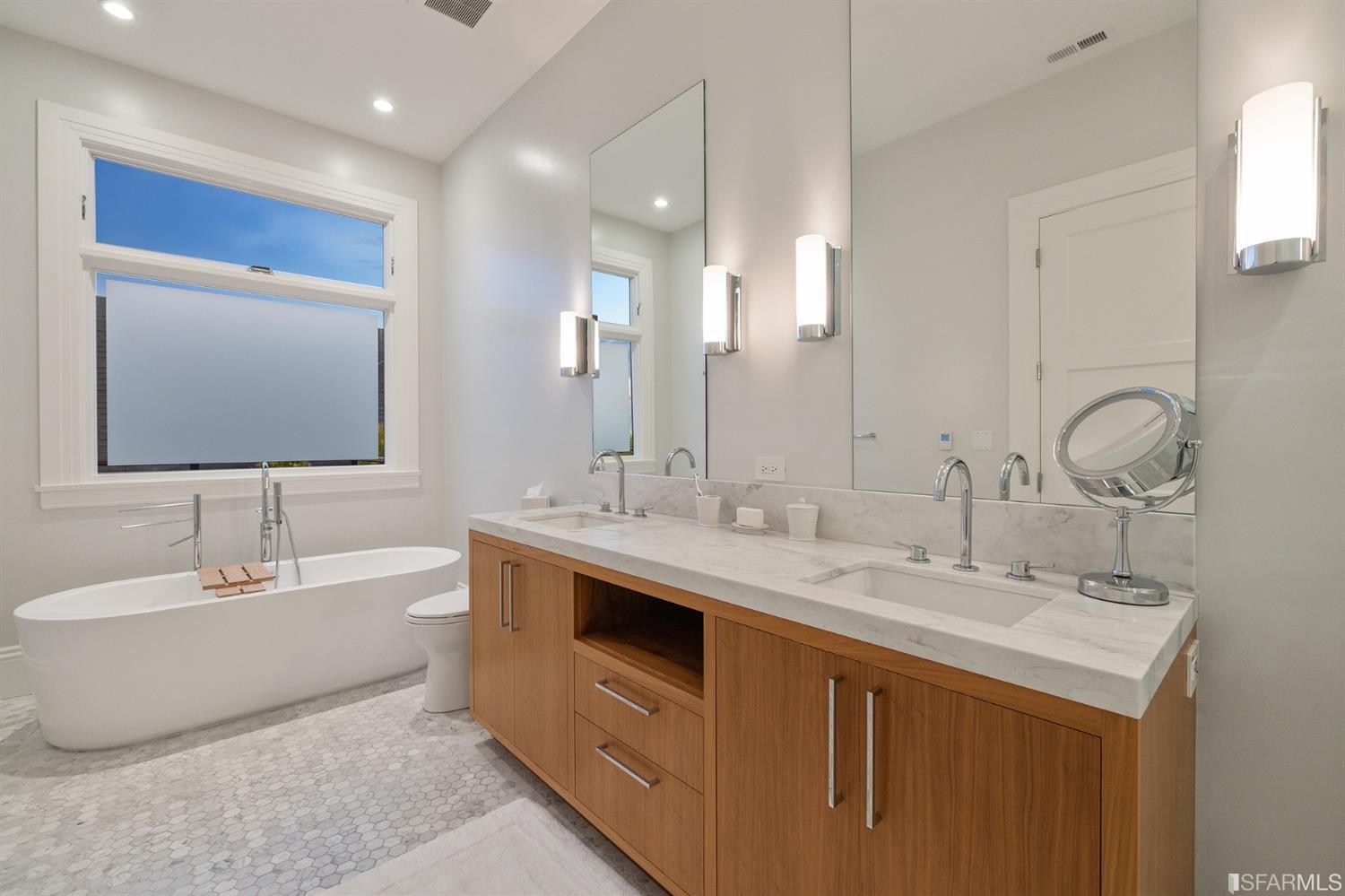 Clay Street San Francisco, CA 94115 - Photo 88 of 90 Dual vanity in primary bedroom suite.