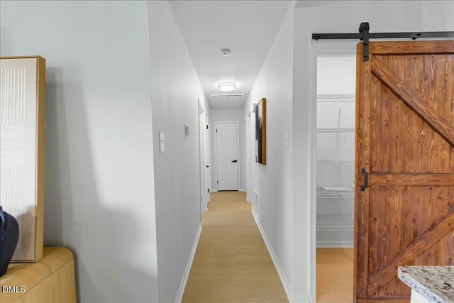 a view of hallway with stairs