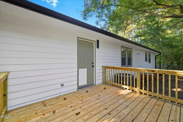 a view of a wooden deck