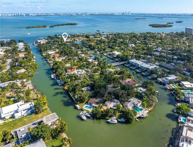 a view of a lake with a houses