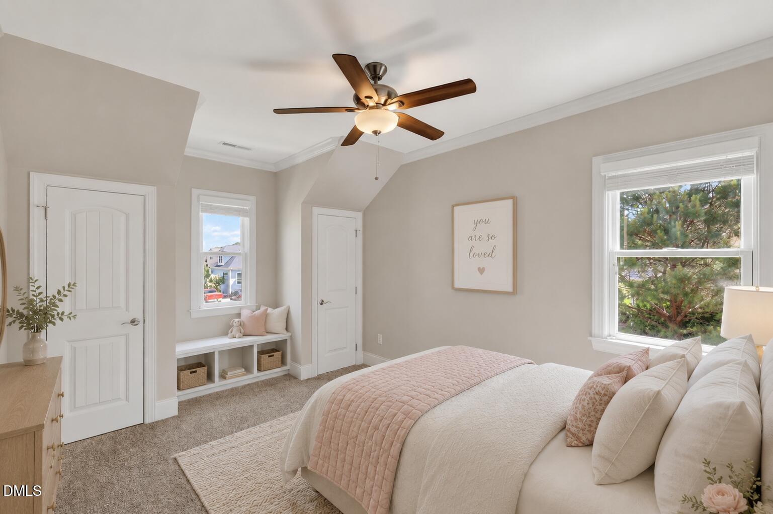 261 Character Drive Rolesville, NC 27571 - Photo 45 of 77 a bedroom with a large bed and a window