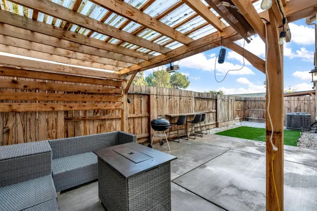 a view of outdoor space with seating