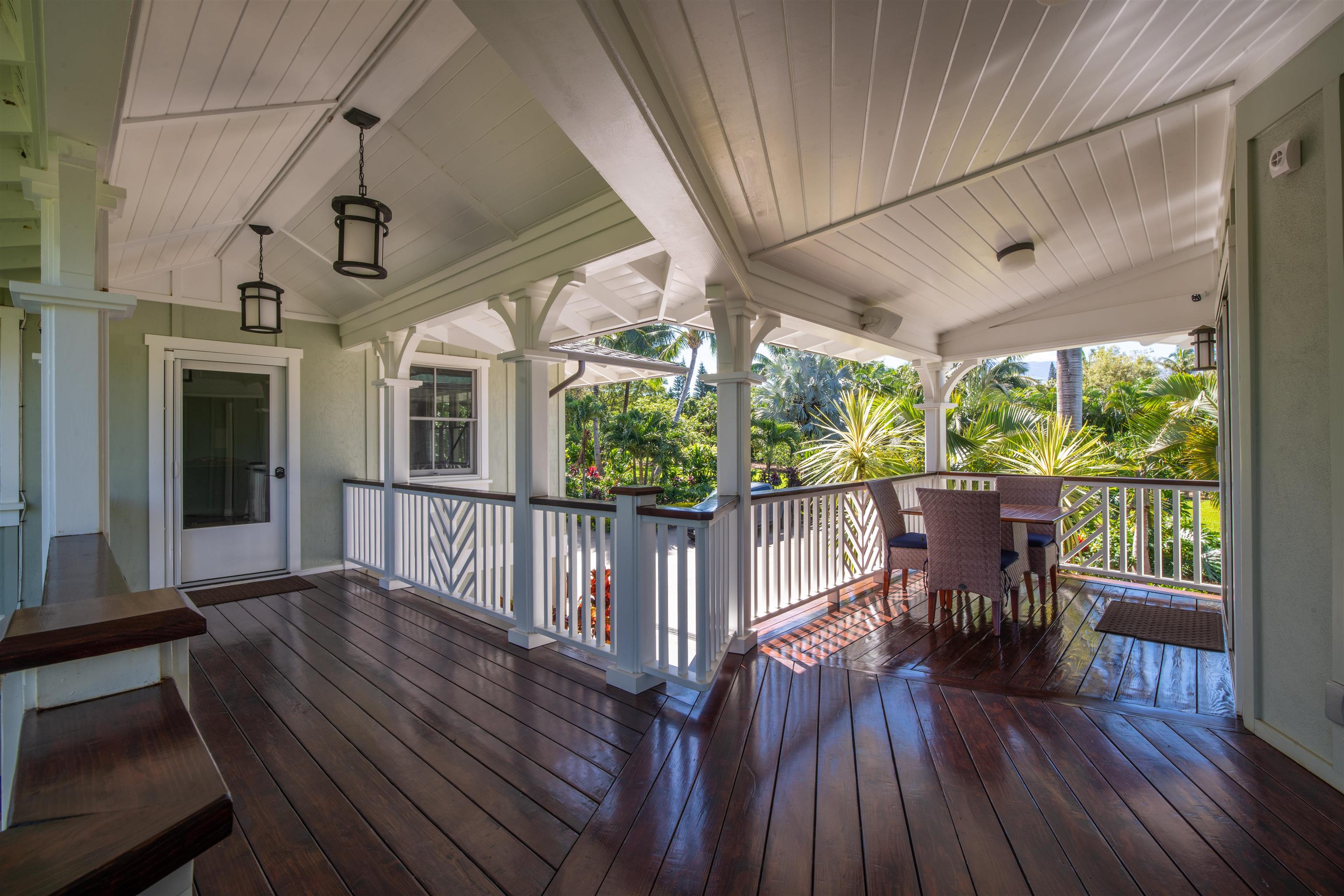 65 North Holokai Road Haiku, HI 96708 - Photo 26 of 50 a view of a porch with furniture and wooden floor