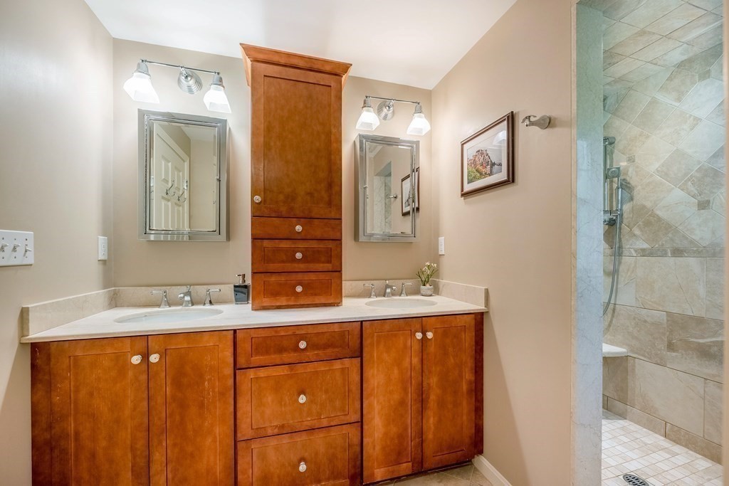 1 Rennie Drive Andover, MA 01810 - Photo 26 of 39 a bathroom with a granite countertop sink mirror and double
