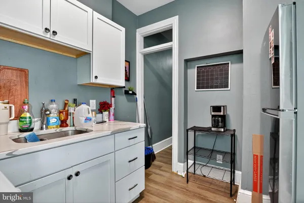 a view of kitchen with breakfast area