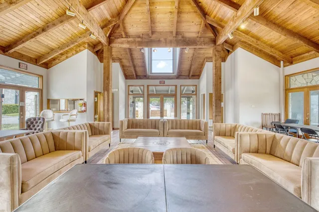 a view of a bathroom with a glass door