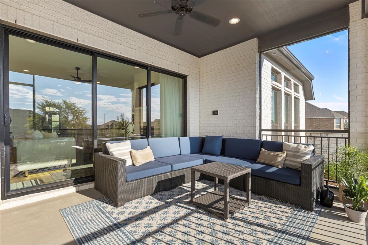 398 Trout River Road Kyle, TX 78640 - Photo 32 of 40 View of patio with ceiling fan and an outdoor lounge area