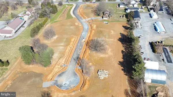 an aerial view of a swimming pool
