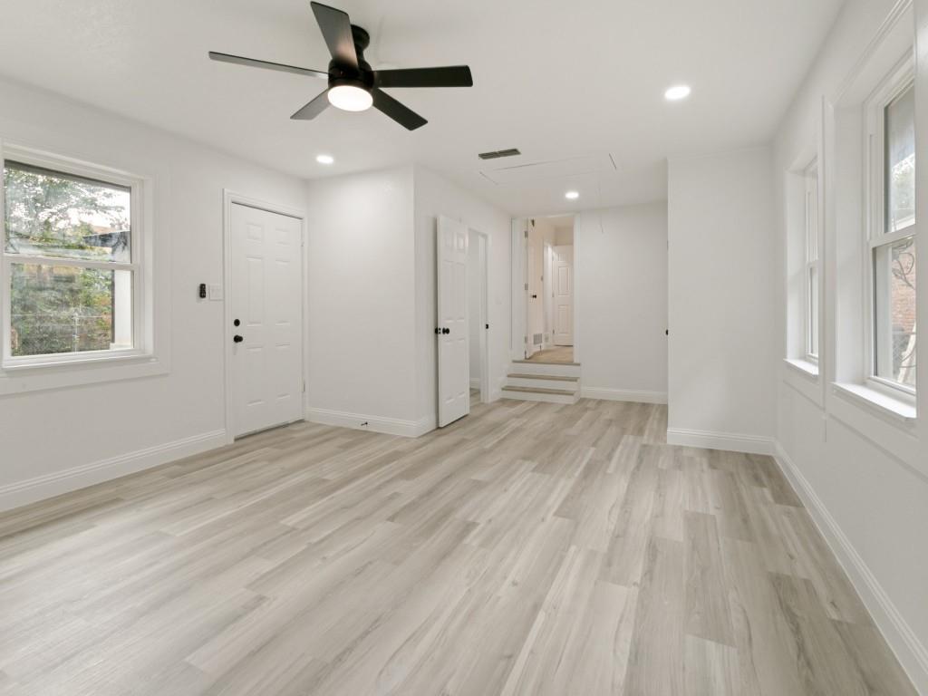 429 Harmon Road Hurst, TX 76053 - Photo 10 of 17 Primary bedroom suite - has door that shuts it off from other rooms if desired! Private access door to patio, back yard, private bathroom-shower
