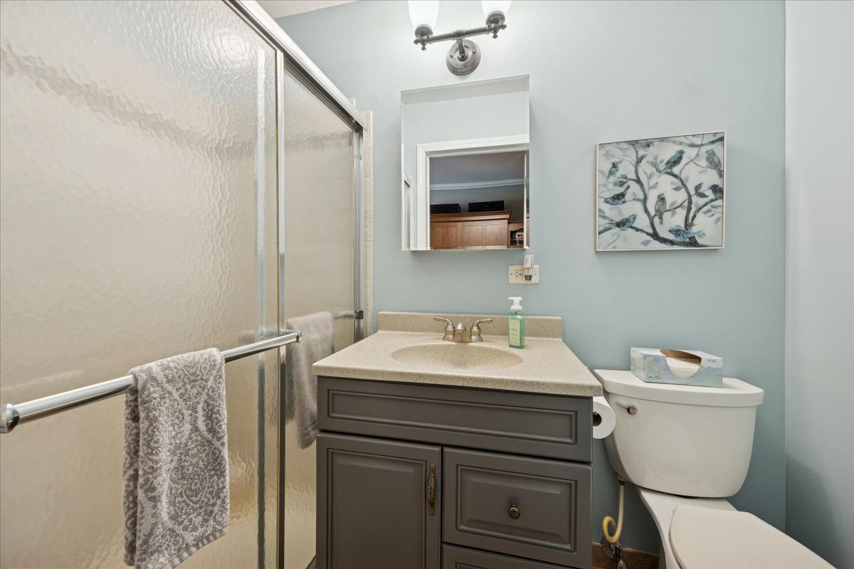 305 Poplar Lane New Lenox, IL 60451 - Photo 11 of 23 a bathroom with a toilet sink and mirror