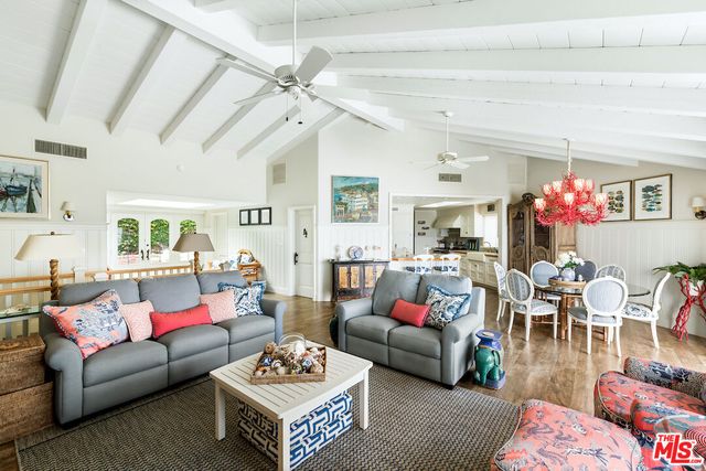 a living room with furniture fireplace and a flat screen tv