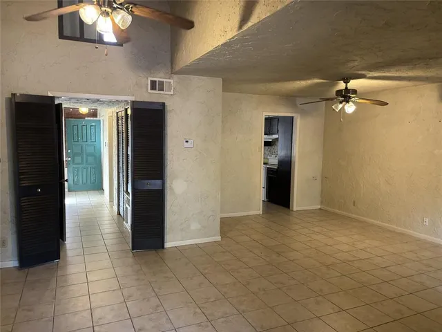 a view of a livingroom with a chandelier