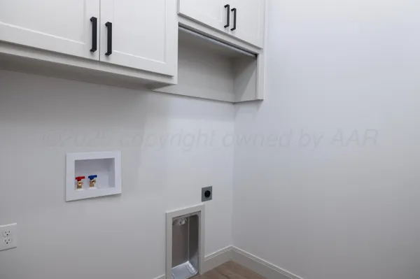 a view of a cabinets