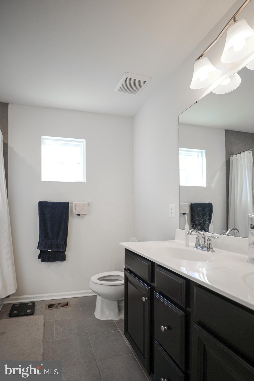 1024 Cook Drive Southeast Washington, DC 20032 - Photo 18 of 44 a bathroom with a double vanity sink toilet and mirror