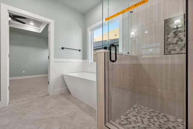 a bathroom with a shower