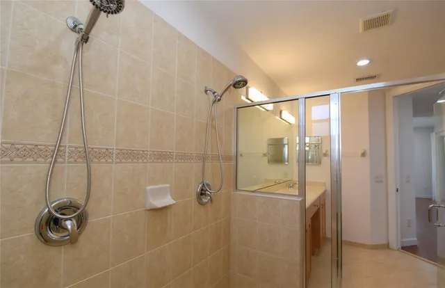 a bathroom with a shower