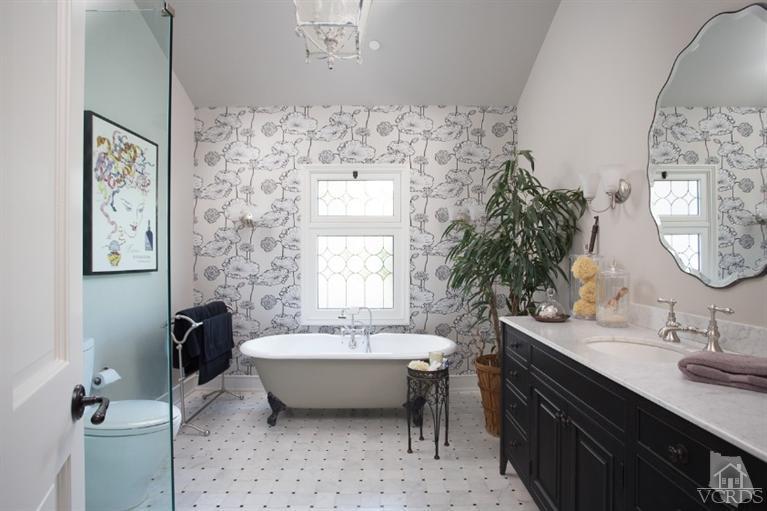 2748 Los Pinos Circle Camarillo, CA 93012 - Photo 13 of 37 a bathroom with a double vanity sink mirror and bathtub