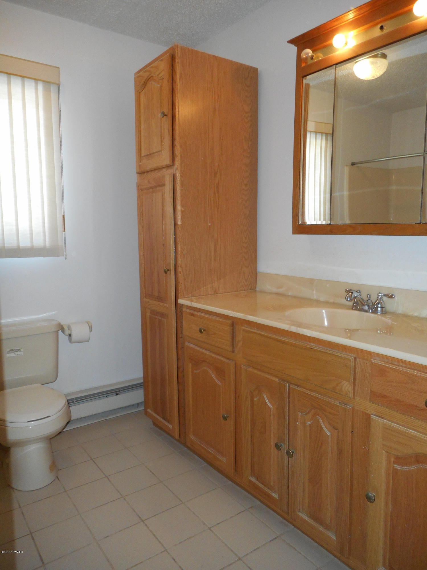 262 High Ridge Road Dingmans Ferry, PA 18328 - Photo 11 of 21 a bathroom with a toilet a sink and mirror