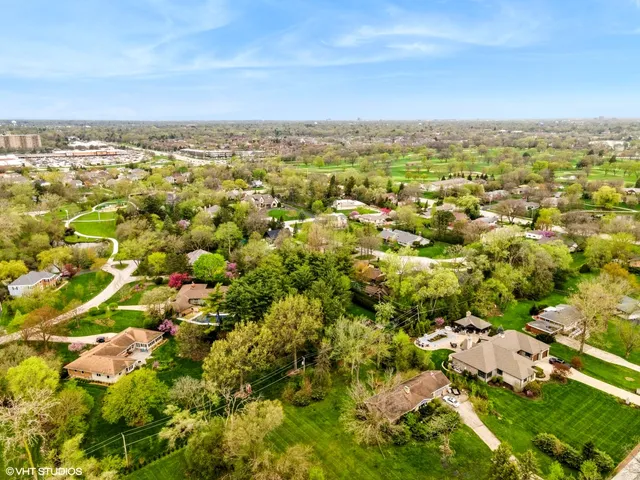 an aerial view of multiple house