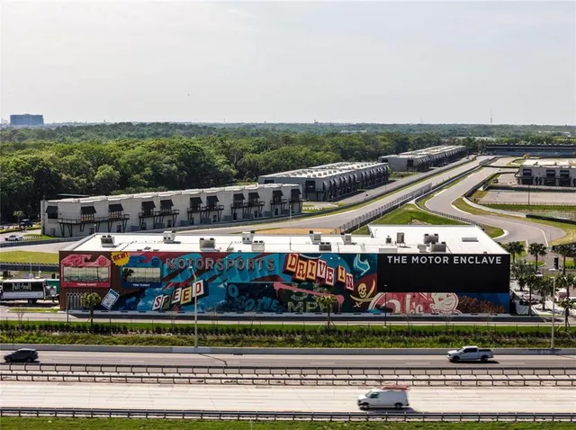 a view of a lake with sitting area