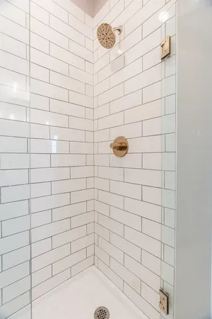 a bathroom with a shower
