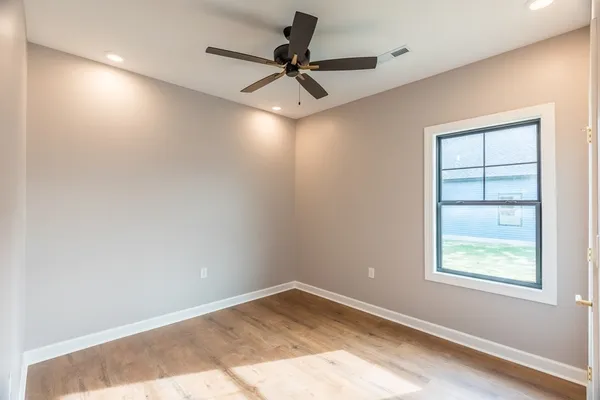 an empty room with a window