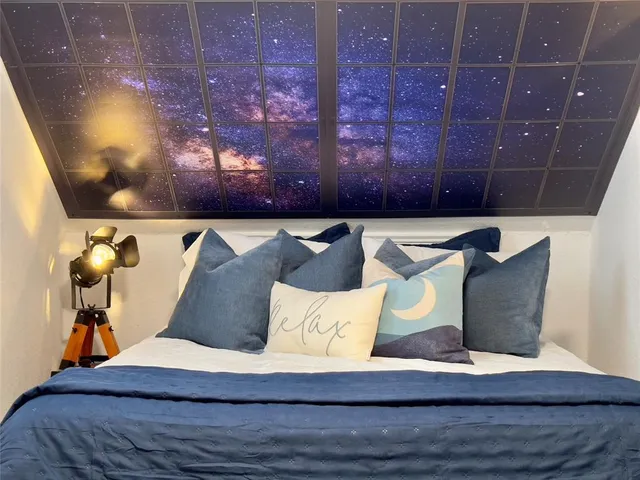 a view of a couch in a room