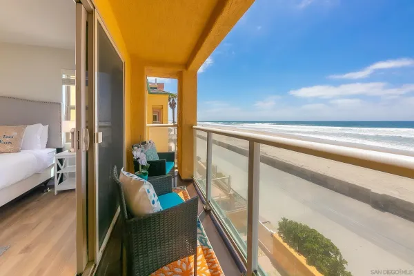 a view of an ocean and a beach