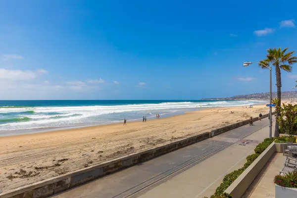 a view of an ocean beach