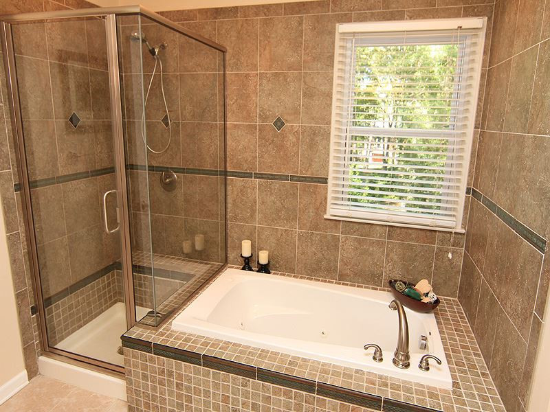 5328 Edington Lane Raleigh, NC 27604 - Photo 12 of 25 Remodeled master bath with whirlpool, separate ceramic tile shower and tile floor. Master Bath/Spa