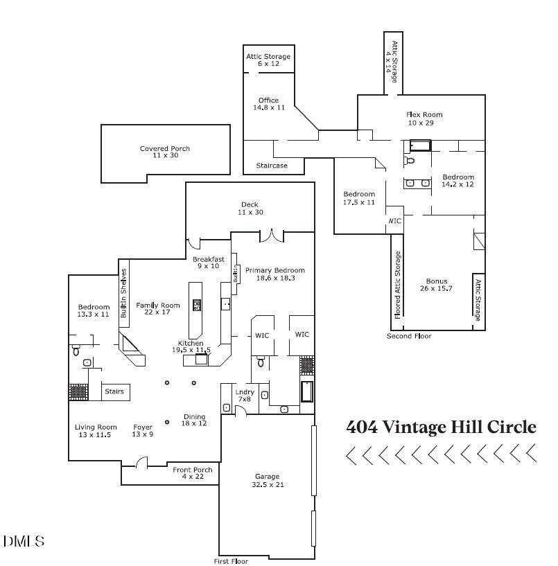 404 Vintage Hill Circle Apex, NC 27539 - Photo 82 of 82 Sketch Pic for MLS
